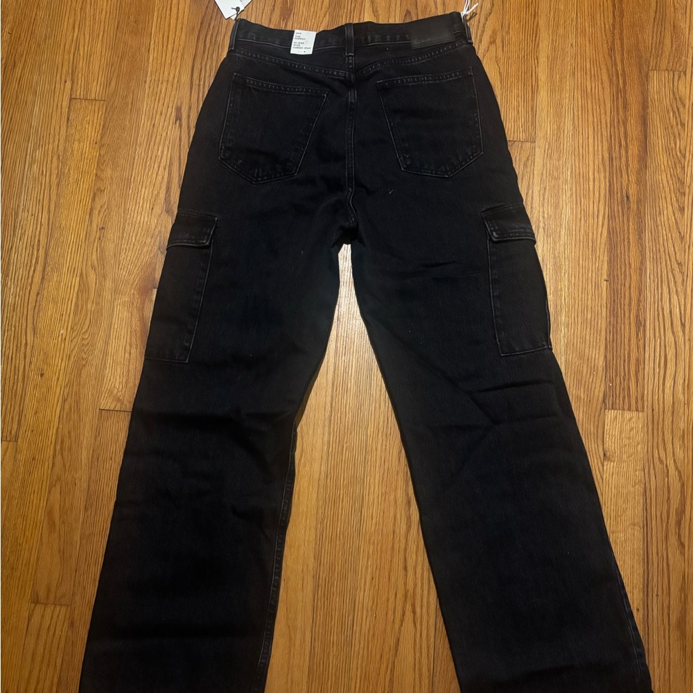Women's Black Cargo Jeans - Picture 5 of 7